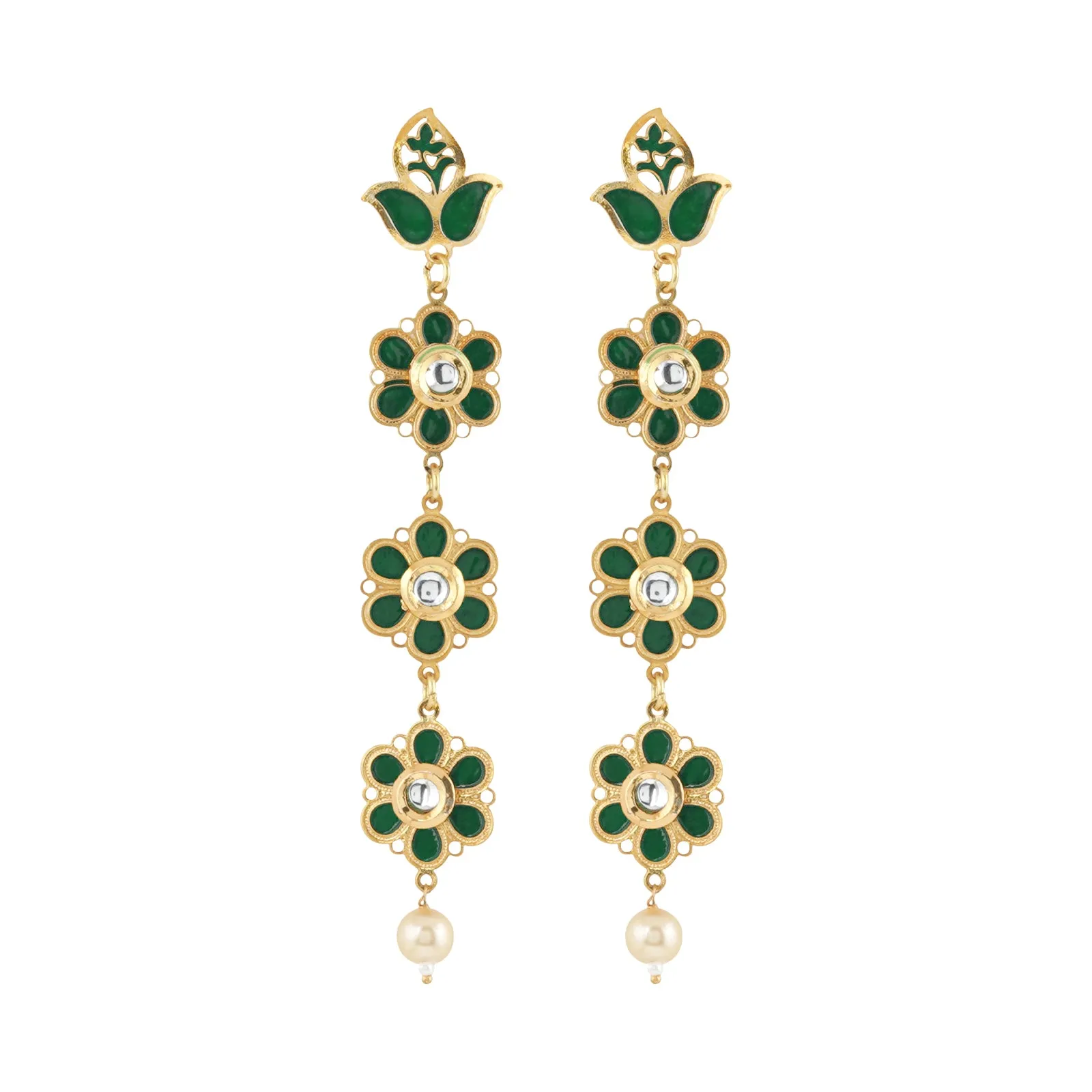 Teejh Daivey Dark Green Gold Earring