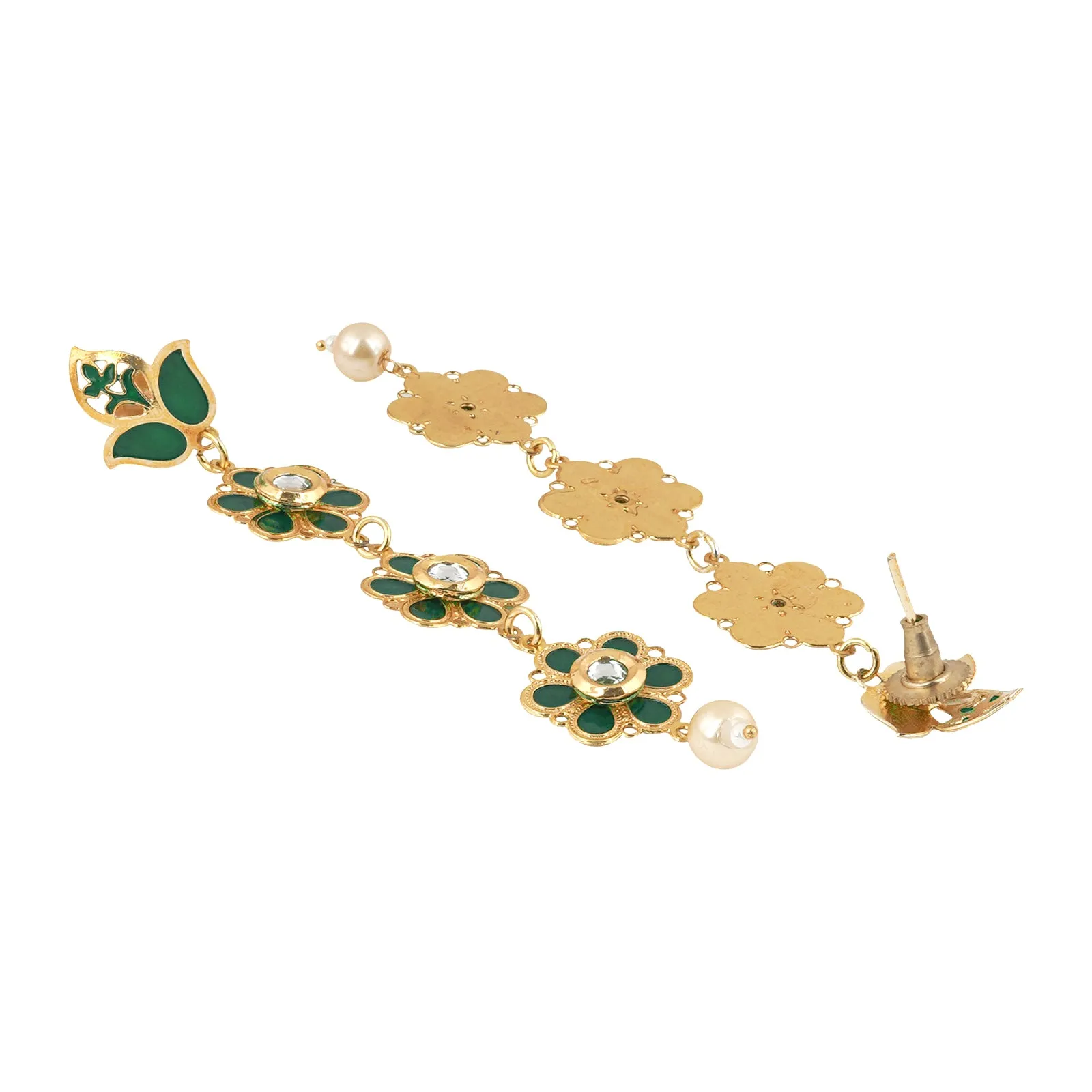 Teejh Daivey Dark Green Gold Earring