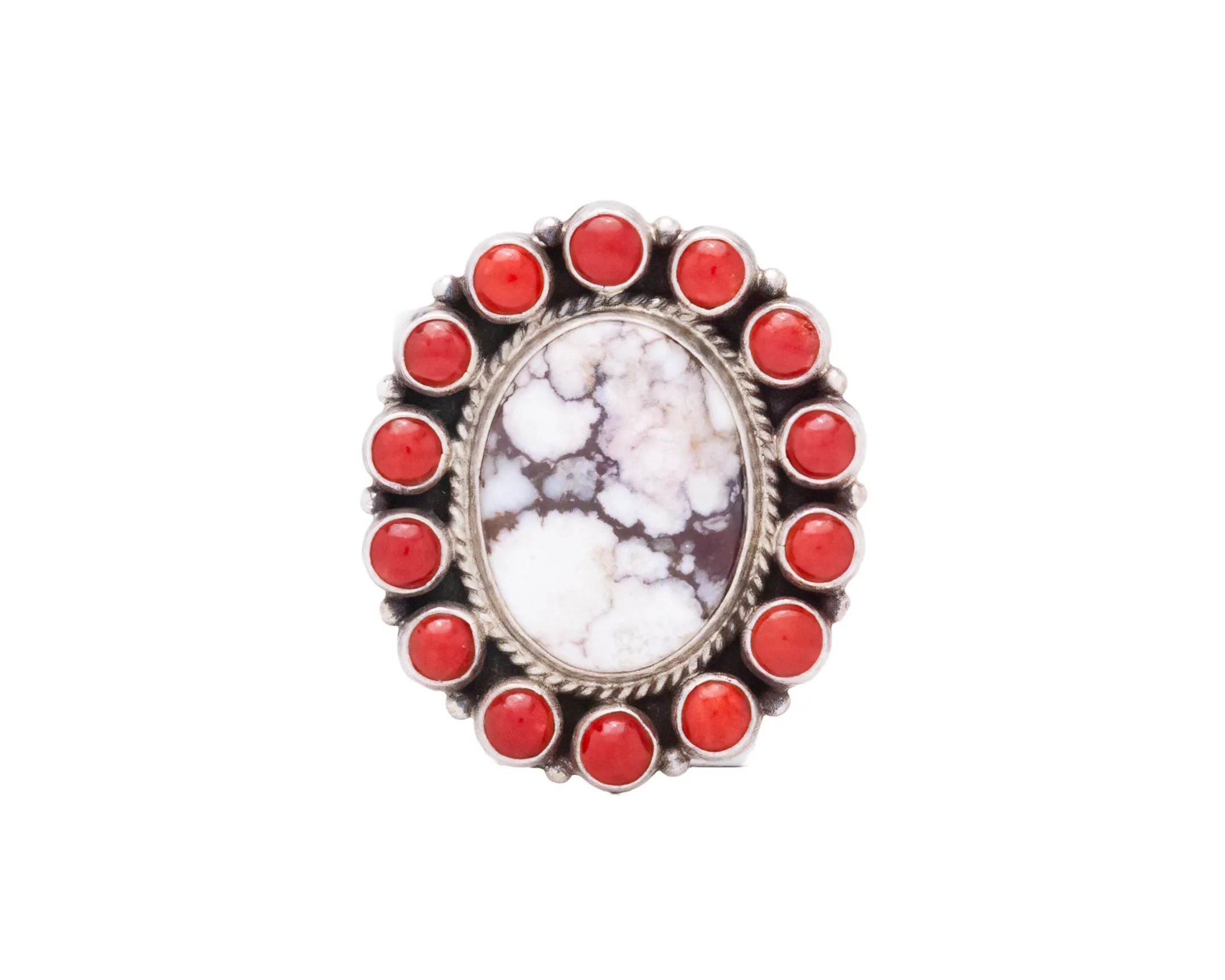 Wild Horse Turquoise & Coral Ring | Tyler Brown