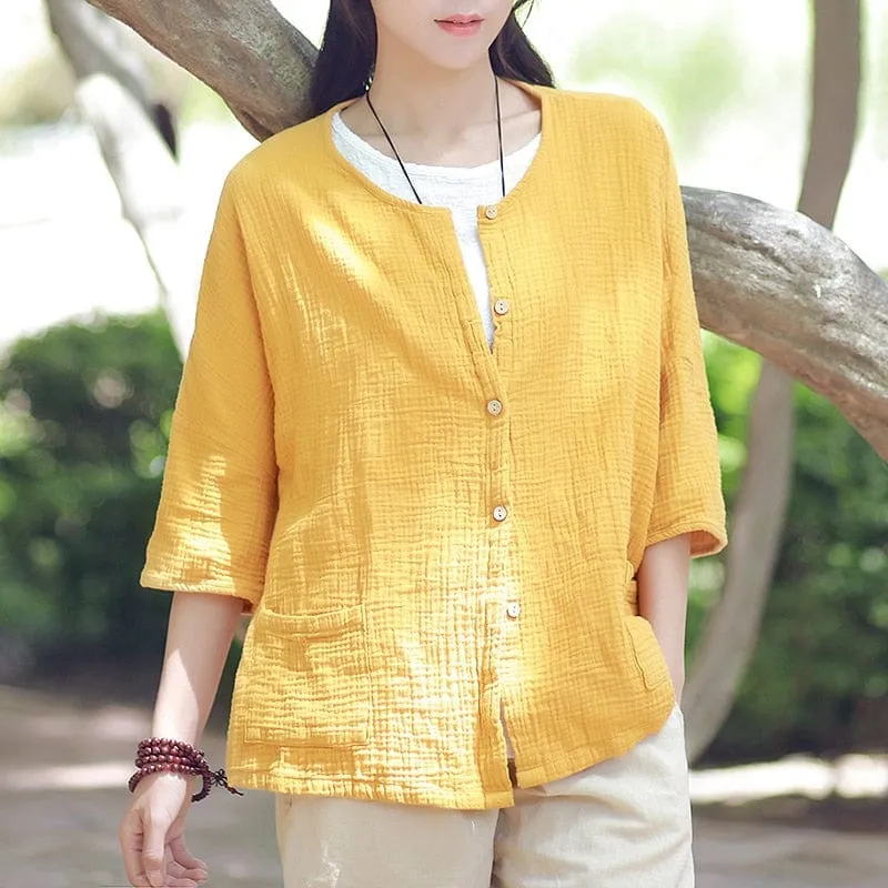 Zen Cotton Button Up Blouse | Zen